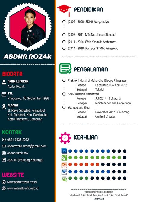 Contoh surat lamaran kerja · pasfoto terbaru berwarna ukuran 3×4 sebanyak 5 lembar · daftar riwayat hidup · fotocopy ijazah terakhir yang . Desain Surat Lamaran Kerja CV dengan CorelDraw [01 ...