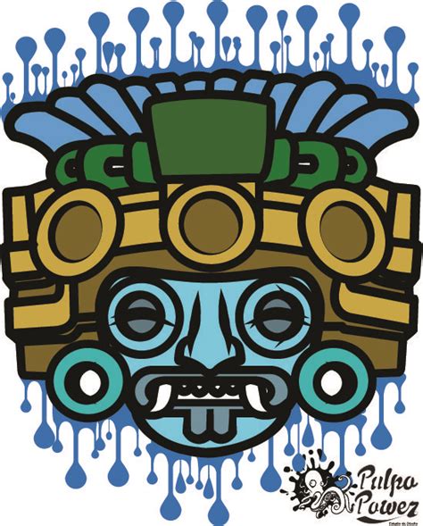 Tlaloc Ilistracion Digital Aztec Paintings Aztec Artwork Aztec