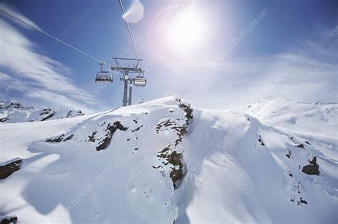 Ski Lift And Snow Covered Mountains Stock Image F0104941 Science