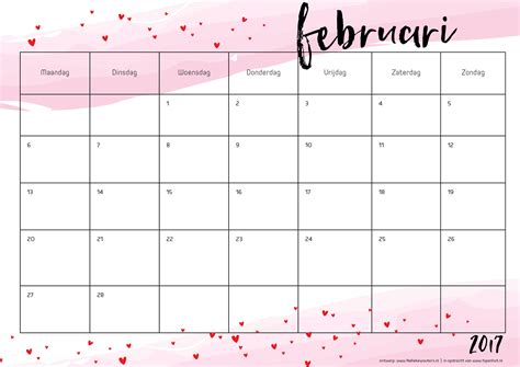 Free Printable Kalender Voor 2017 Hip And Hot Blogazine