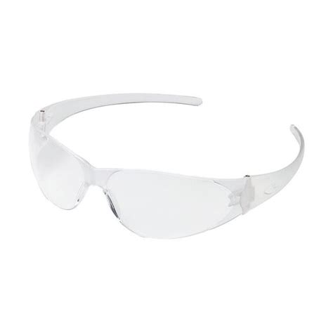 mcr checklite multi purpose safety glasses clear lens clear frame boxed