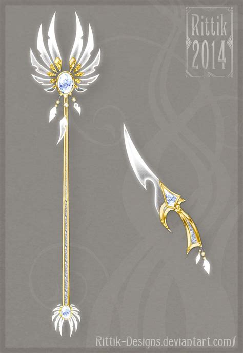 Celestial Staff And Dagger By Rittik Designs On Deviantart Fantasy