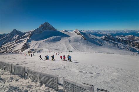 Panoramic View Of Austrian Ski Region Of Hintertux Glacier In The
