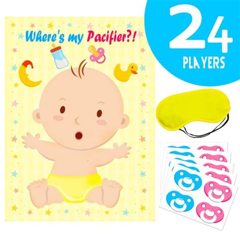 Pin The Pacifier On The Baby Game Baby Shower Party Favors And Game