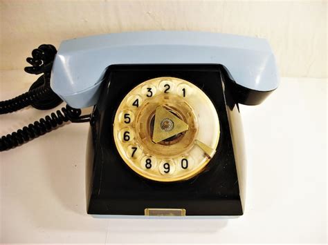 Vintage Rotary Phone Soviet Blue Black Desk Telephone Ussr Etsy