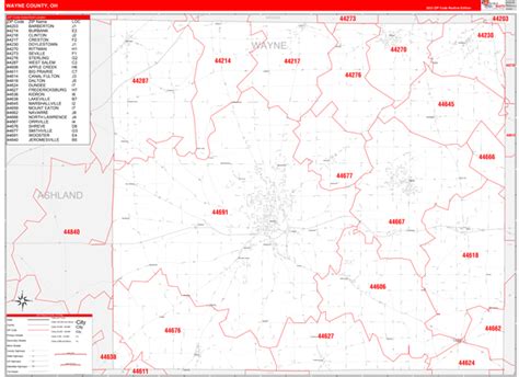 Wayne County Oh Zip Code Maps Red Line