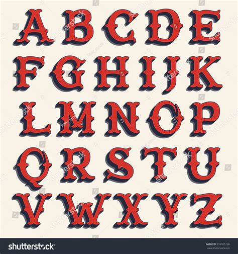 Retro Alphabet Vintage Western Style Volume Typeface Vector Font For