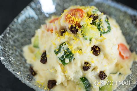 Fold in chickpeas, red onion, raisins, and most of mint until well combined. Best Korean Potato Salad (Gamja Salad) | Kimchimari