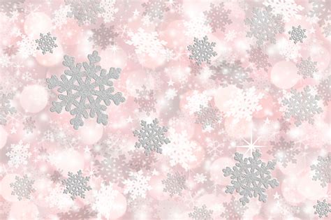 Christmas Winter Background Of Snowflakes Stars And Holiday Lights