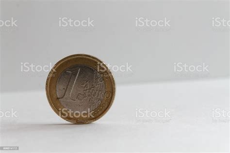Euro Coin On Isolated White Background Denomination Is 1 Euro Stock