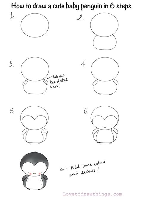 How To Draw A Cute Baby Penguin In 6 Steps
