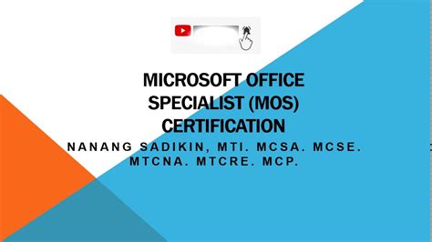 Microsoft Office Specialist Word Excel Powerpoint Outlook Access