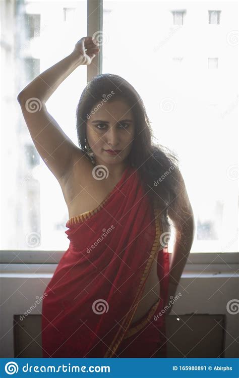 Portrait Of Young And Attractive Indian Bengali Brunette Woman In