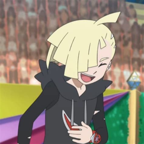 An Anime Character With Blonde Hair And Black Hoodie Holding Onto