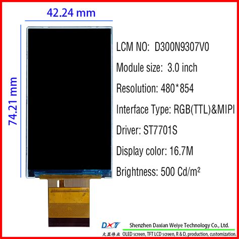 D N V Inch Small Size Lcd Screen Module Brightness Ips