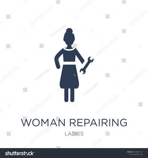 woman repairing icon trendy flat vector stock vector royalty free 1208877121 shutterstock