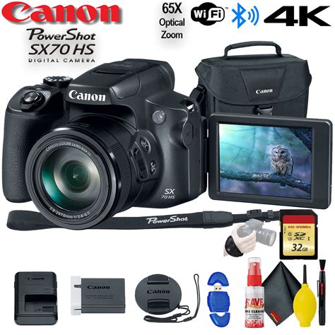 Canon Powershot Sx70 Hs Digital Camera W 32gb Memory Card Bag And