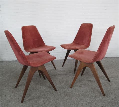 Set Of Four Vintage Teak Dining Chairs By Van Os Culemborg 1950 233449