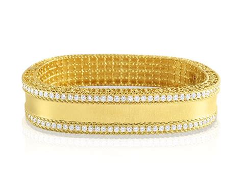 Roberto Coin 18k Yellow Gold Princess Diamond Bangle Bracelet