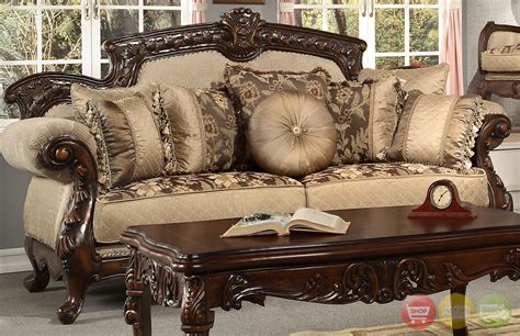 This popular style is an upholstered sofa or settee with an arched back that rises to a prominent point in the middle and rises slightly again at the ends. Formal Living Room Antique Style Luxury Sofa Set HD-296