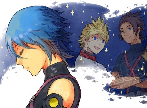 Two Anime Characters With Blue Hair And One Is Looking At The Stars In