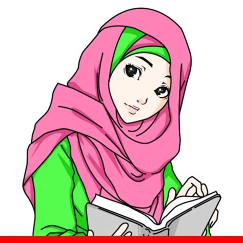 Remaja pun nggak mau ketinggalan dengan serta mencari gambar kartun untuk dipakai dp di media. Gambar 11 Kartun Muslimah Membaca Alquran Buku Anak ...
