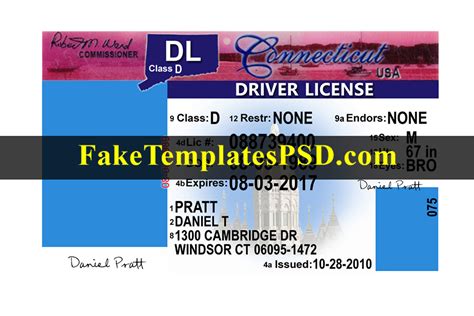 Connecticut Driver License Template Psd V2 2024
