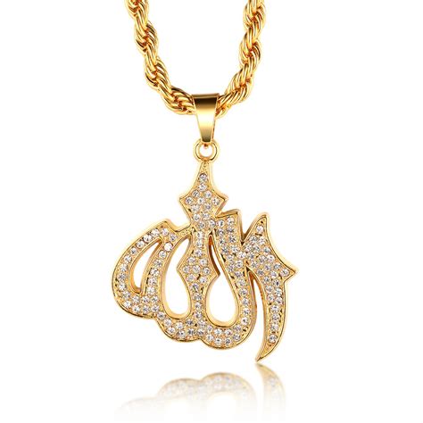 Halukakah Gold Bless All 18k Real Gold Plated Allah Islam Pendant