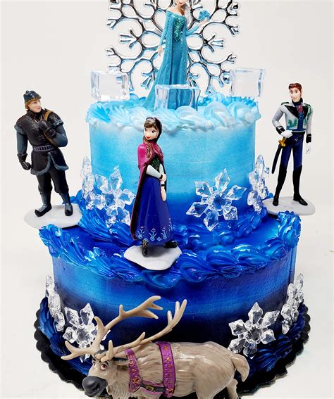 Buy Frozen 23 Piece Elsa And Anna Birthday Cake Topper Set Contrasting