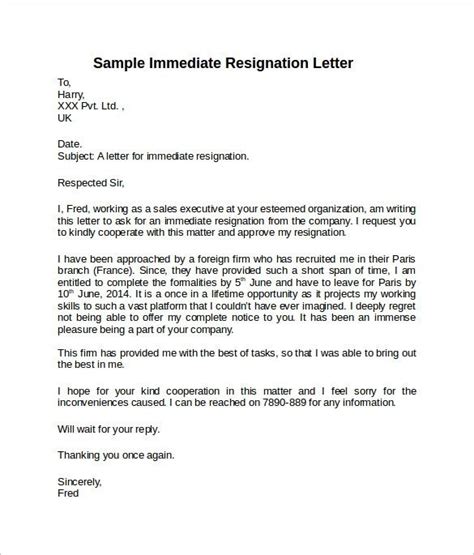 No Notice Resignation Letter Inspirational Sample Resignation Letter