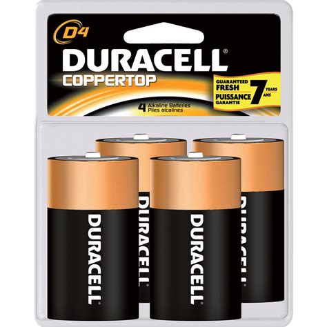 Duracell Coppertop Batteries — D Cell 4 Pk Model Mn1300r4z17
