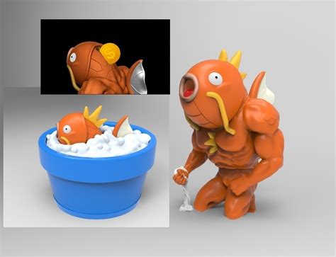 Stl File Magikarp Funny Piggy Bank No Support 🏦・model To Download And