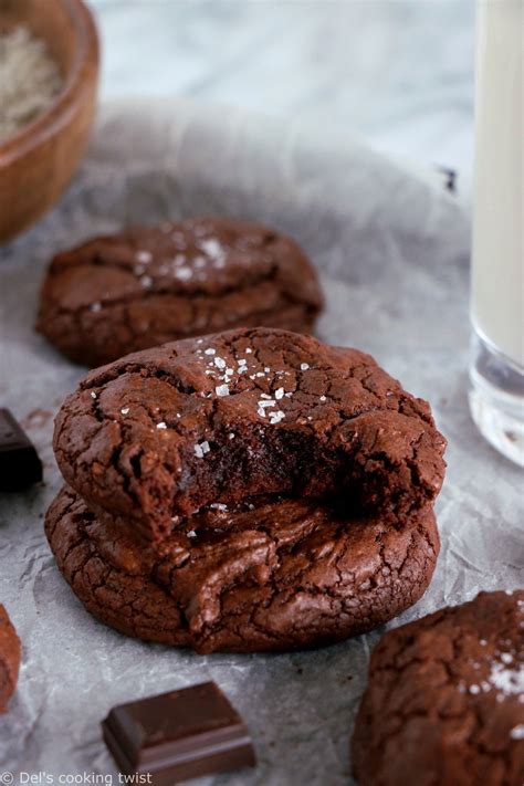 Fudgy Chocolate Brownie Cookies Dels Cooking Twist Recipe Cookie