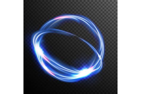 Blue Circles Glow Light Effect Vector. Round Wave. Magic Neon Flash ...