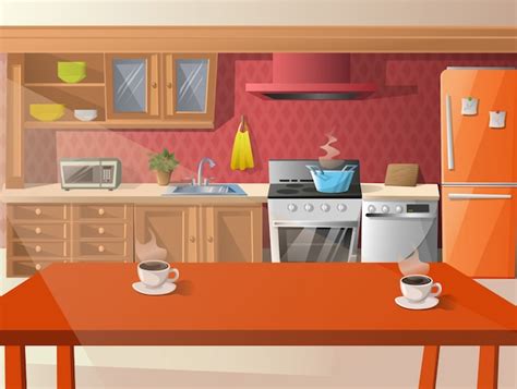 Premium Vector Cartoon Illustration Of Kitchen