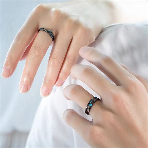 Universe Korean Style Personalized Statement Couple Rings Etsy