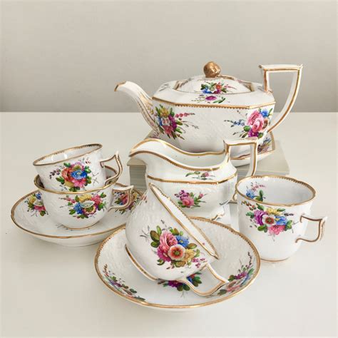 Stunning Spode Tea For Two Set Octagonnew Dresden 1816 1821 Etsy
