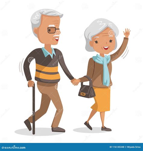 Seniors Walking Clipart Image