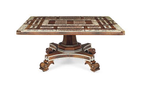 An Anglo Indian Ivory Inlaid Rosewood Pedestal Dining Table