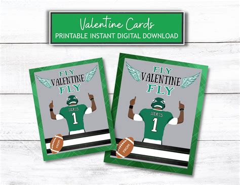 Printable Eagles Valentine Instant Download Fly Eagles Fly Valentine
