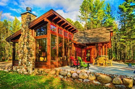 A Cabin Up North Rustic Exterior Log Home Designs Cabins Cottages