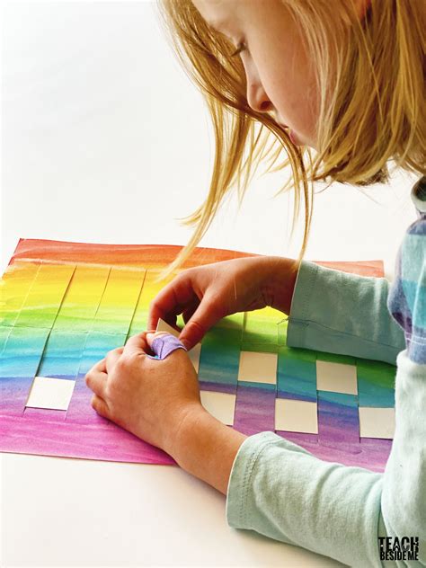 Rainbow Paper Weaving Craft For Kids Teach Beside Me
