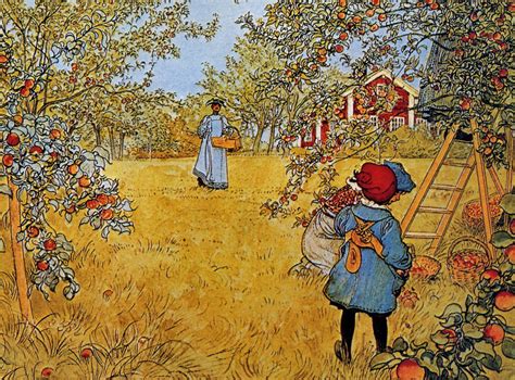 Carl Larsson Tio Vania Alphonse Mucha Farm Paintings Apple Harvest