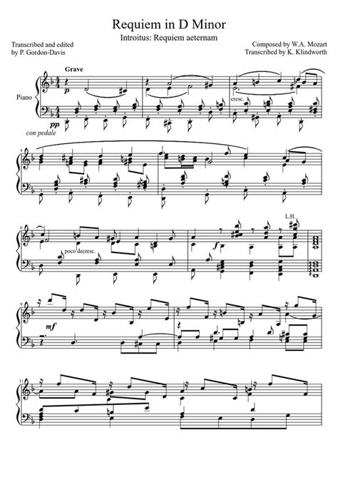 Mozart Requiem Introitus Advanced Piano Transcription