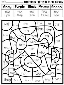 Über 7 millionen englische bücher. Color-By-Sight Word Halloween Themed | Homeschool learning ...