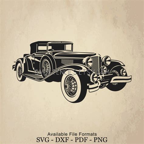 Svg Old Classic Car Stencil Silhouette Studio Monogram Etsy