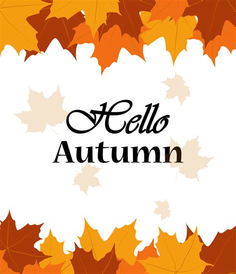Hello Autumn Sale Banner Template With Colorful Fall Leaves Background