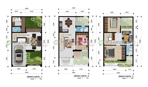 Yang pertama adalah desain rumah minimalis 2 lantai 6×12 yang menonjolkan elemen kayu sebagai material eksterior dan interiornya, yaitu pagar kayu yang menghiasi bagian depan teras rumah sebagai pagar juga ruang. Desain Rumah 6 x 10 M2 Tiga Lantai - Desain Rumah Jakarta