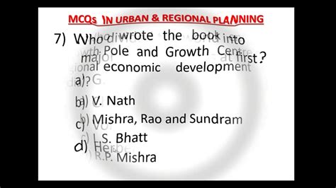 Mcqs In Urban Regional Planning Youtube