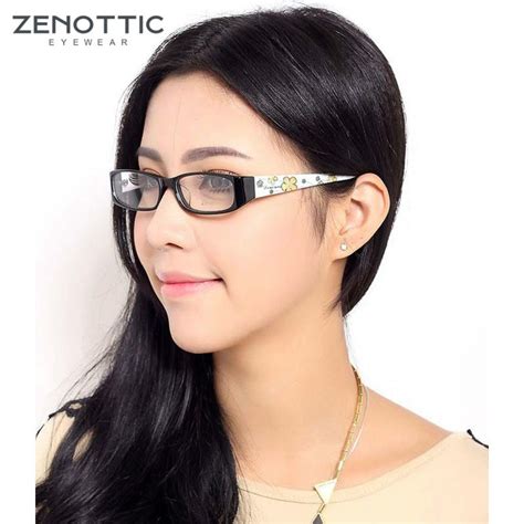 Zenottic Acetate Full Rim Glasses Women Rectangle Spectacle Frame For Degree Lenses Myopia
